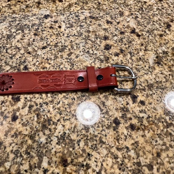 Western Tooled Leather Woven Belt Made in Mexico Men’s Size 38 *Measurements* - Picture 7 of 11